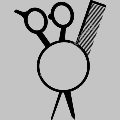 comb scissors circle monogram plain Thumbnail