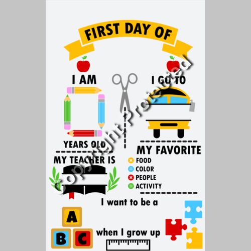 1st day of school chart US version Thumbnail