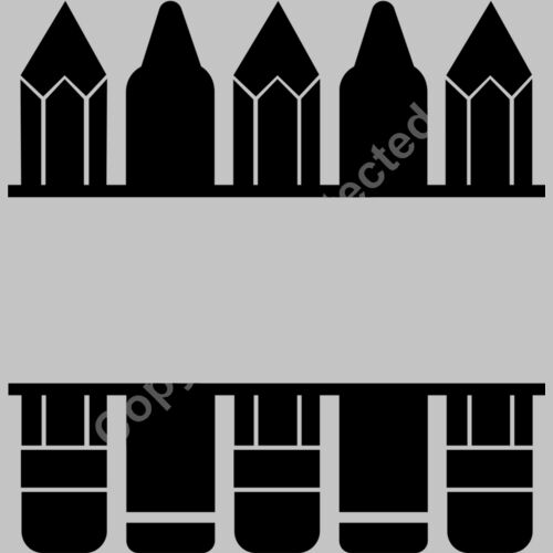 split pencil crayon frame flat Thumbnail