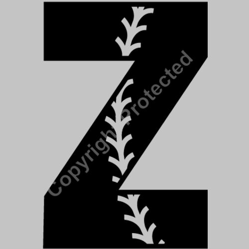 Baseball Alphabet Z right Thumbnail