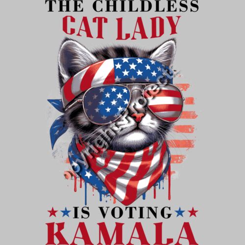 cat lady kamala harris 2024 election american flag cat artwork Thumbnail