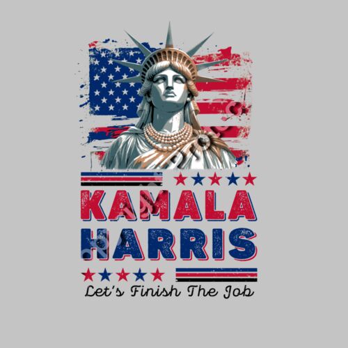 Kamala Harris 2024 campaign art featuring the Statue of Liberty and American flag colors  Thumbnail