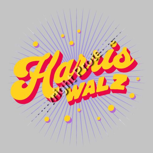 kamala harris 2024 campaign graphic bold colorful typography sunburst background Thumbnail