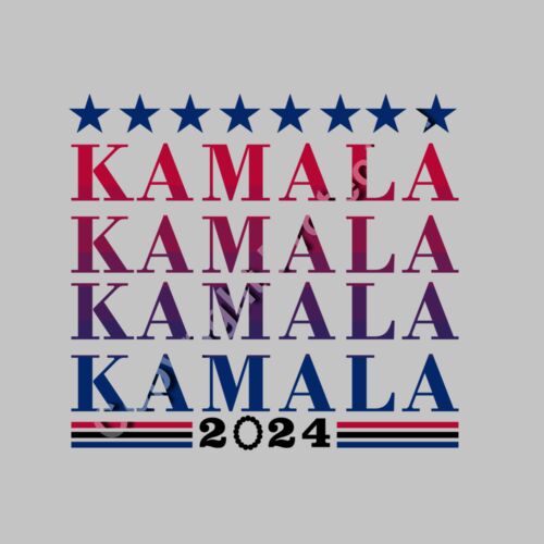kamala harris 2024 campaign graphic stars text red blue Thumbnail