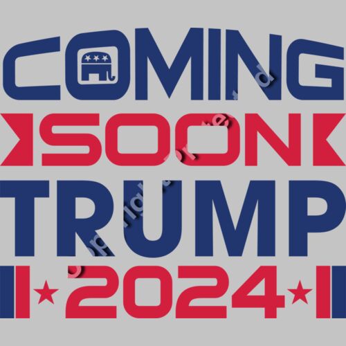 Trump 2024 campaign announcement graphic with elephant symbol and bold text Thumbnail