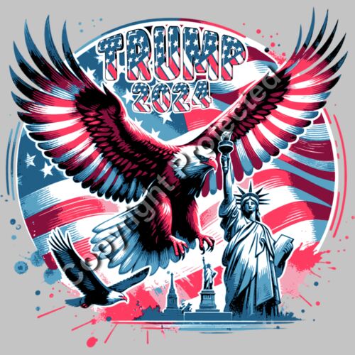 trump 2024 eagle liberty statue american flag design Thumbnail