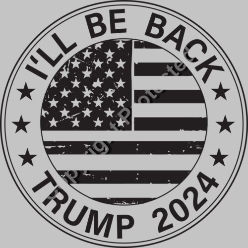 Trump 2024 I ll Be Back American Flag Circle Design Thumbnail
