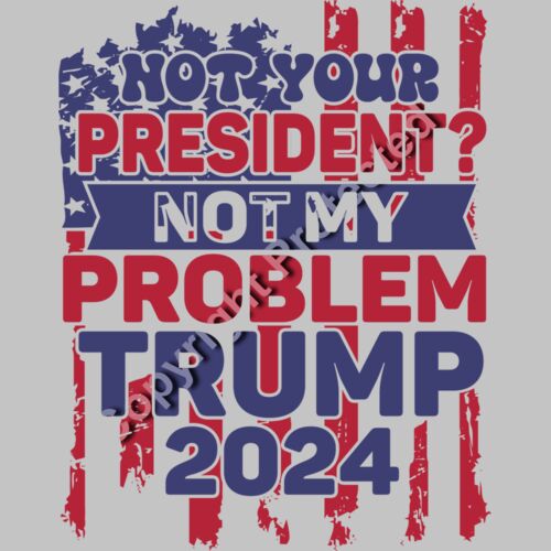 Trump 2024 Not Your President Not My Problem Patriotic Red White Blue Graphic Thumbnail
