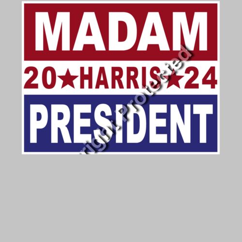 kamala harris 2024 campaign sign madam president red white blue Thumbnail