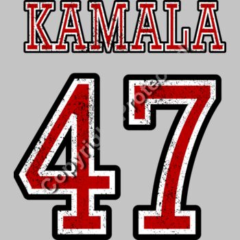 Kamala Harris 2024 campaign shirt design red black graphic 47 Thumbnail