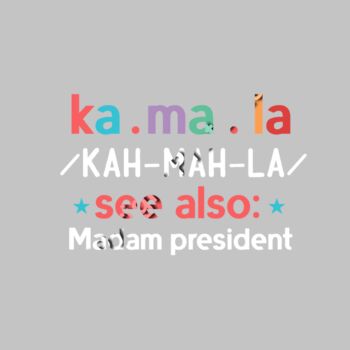 kamala harris 2024 madam president text art colorful design Thumbnail