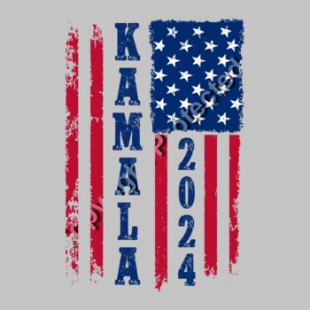 kamala harris 2024 patriotic american flag design Thumbnail