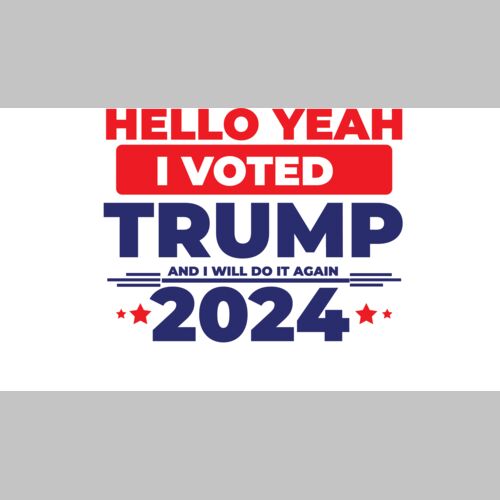 Trump 2024 voting statement graphic with bold text and American themed colors Thumbnail