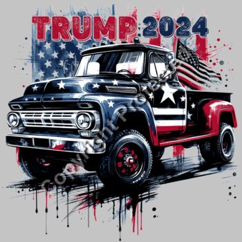 vintage truck american flag trump 2024 election artwork Thumbnail